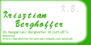 krisztian berghoffer business card